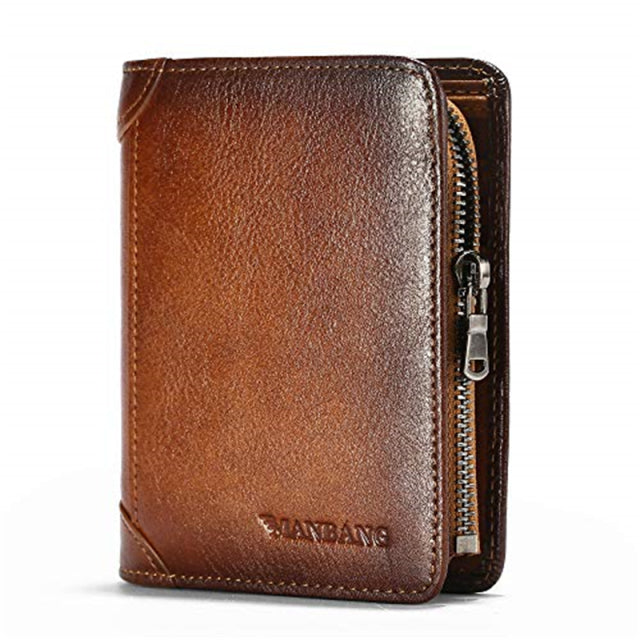 Genuine Leather Men Wallet Small Mini Card Holder Male Wallet Pocket Retro purse High Quality - Minihomy