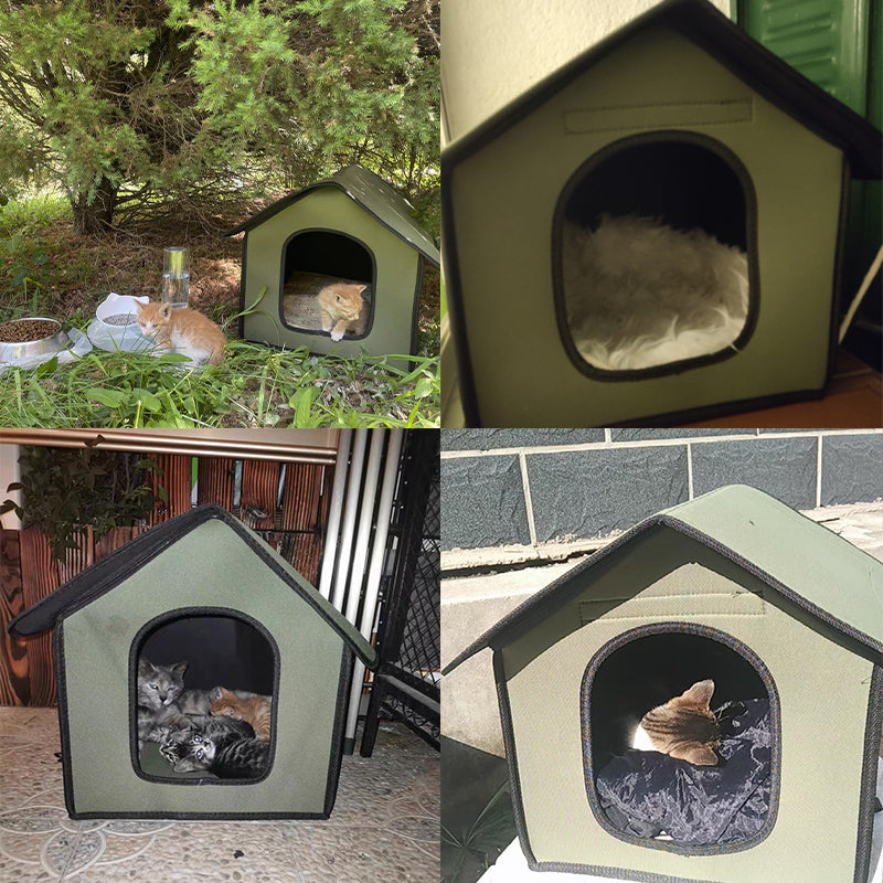 Waterproof Cat House Foldable Pet House for Small Dogs Cats EVA Pet Bed Nest With Inner Pad Portable Outdoor Cat Accessories