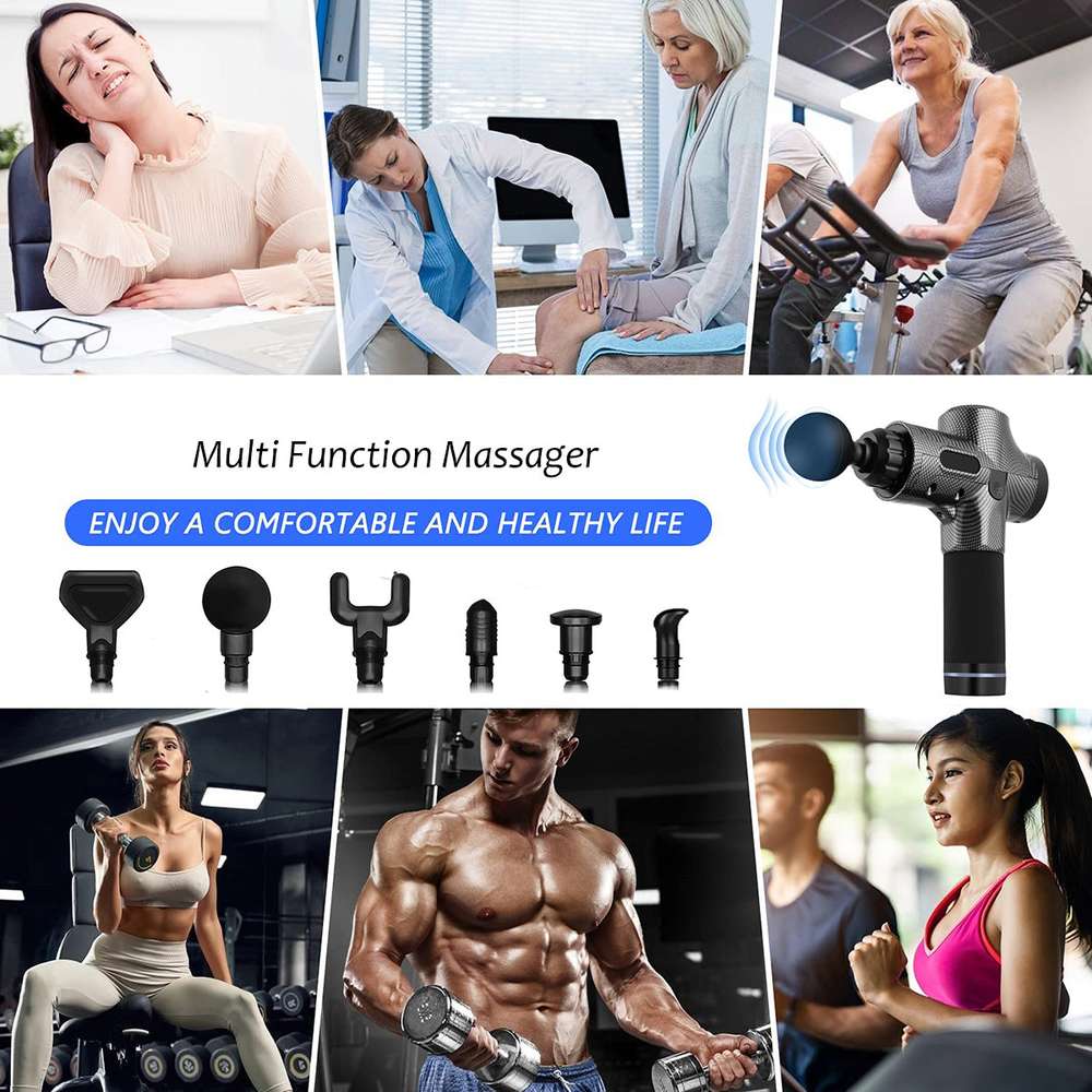 Deep Tissue Massage Gun Eletric Neck Massager 30 Speeds Pain Relief Pistol Muscle Fascial Gun - Minihomy