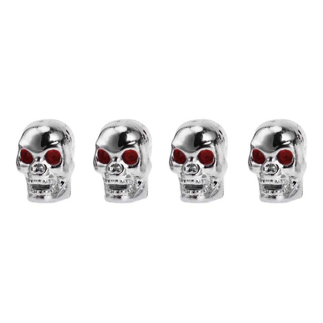 4pcs Universal Black Skull Car Auto Wheel Tire Tyre Valve Stem Caps Dust Covers