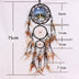 Handmade Feather Dream Catcher Brown Wolf Pattern Wind Chimes For Wall Hanging Ornments Car Home Decoration - Minihomy