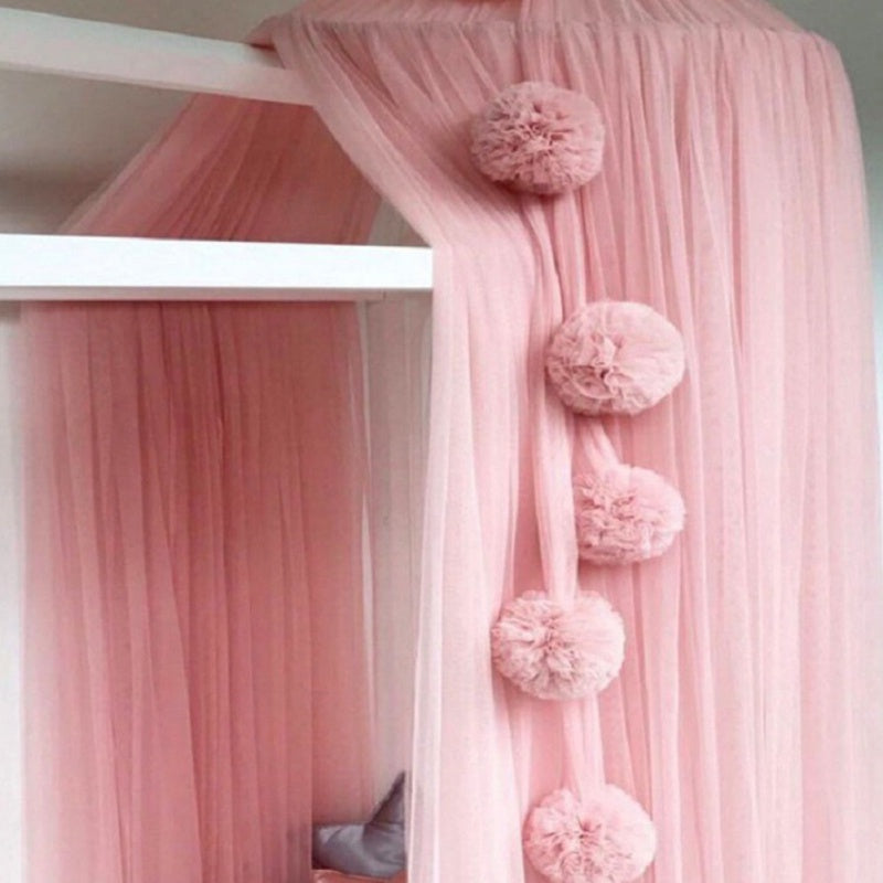 Baby Girls Room Decoration Princess Chiffon Canopy Bed Curtain Ball - Minihomy