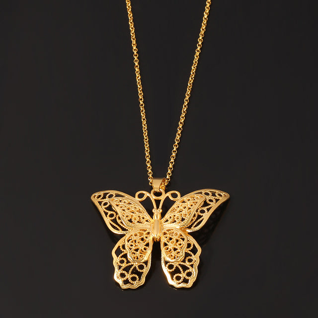 Necklaces For Women Simple Butterfly Angel Long Pendant Jewelry
