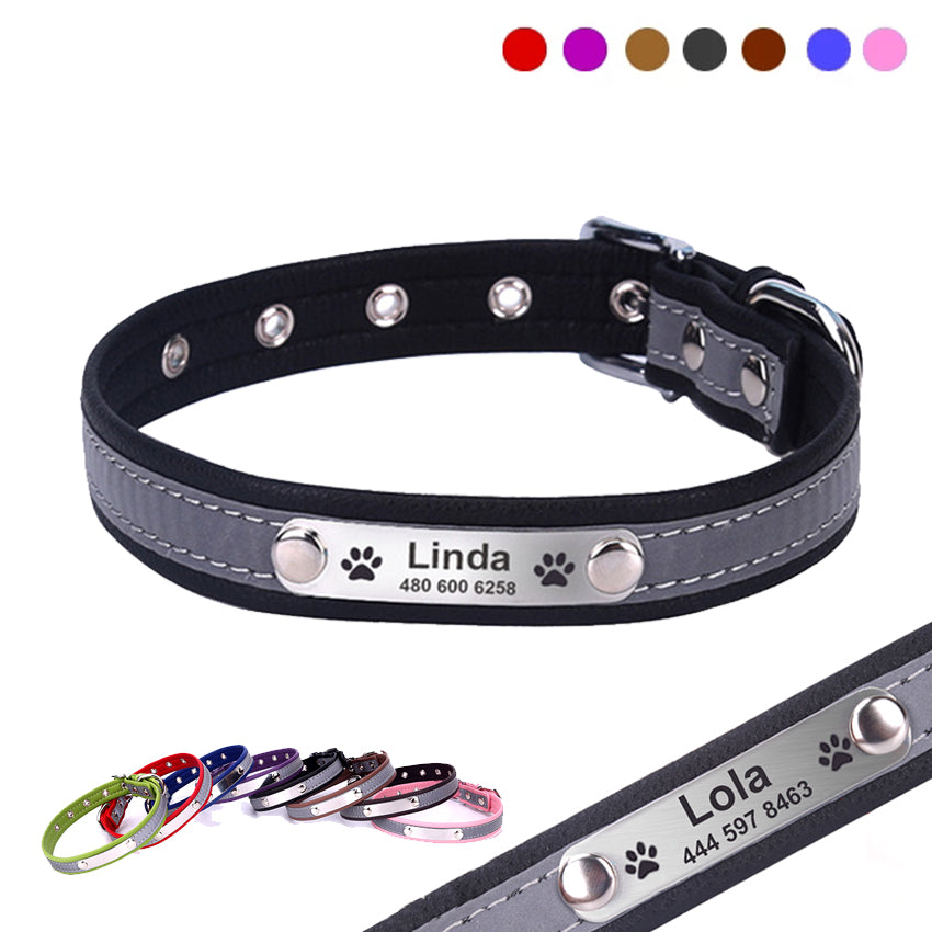 Personalized Dog Leather Collar