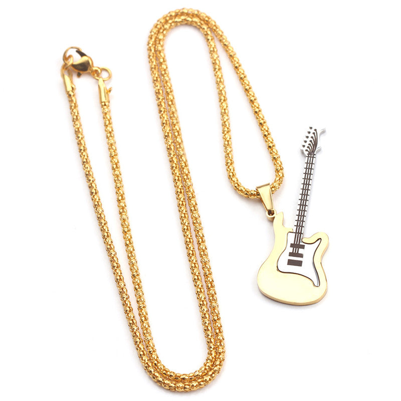 Rock Electric Guitar Pendant Necklaces For Women Men